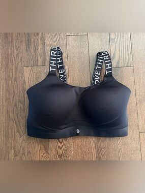 ThirdLove Black Wireless Kinetic Sports Bra with Adjustable Branded Straps 36F